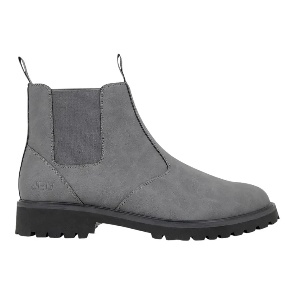 JBU Men's Kai Leather Slip & Water Resistant Chelsea Boots Gray Size 8